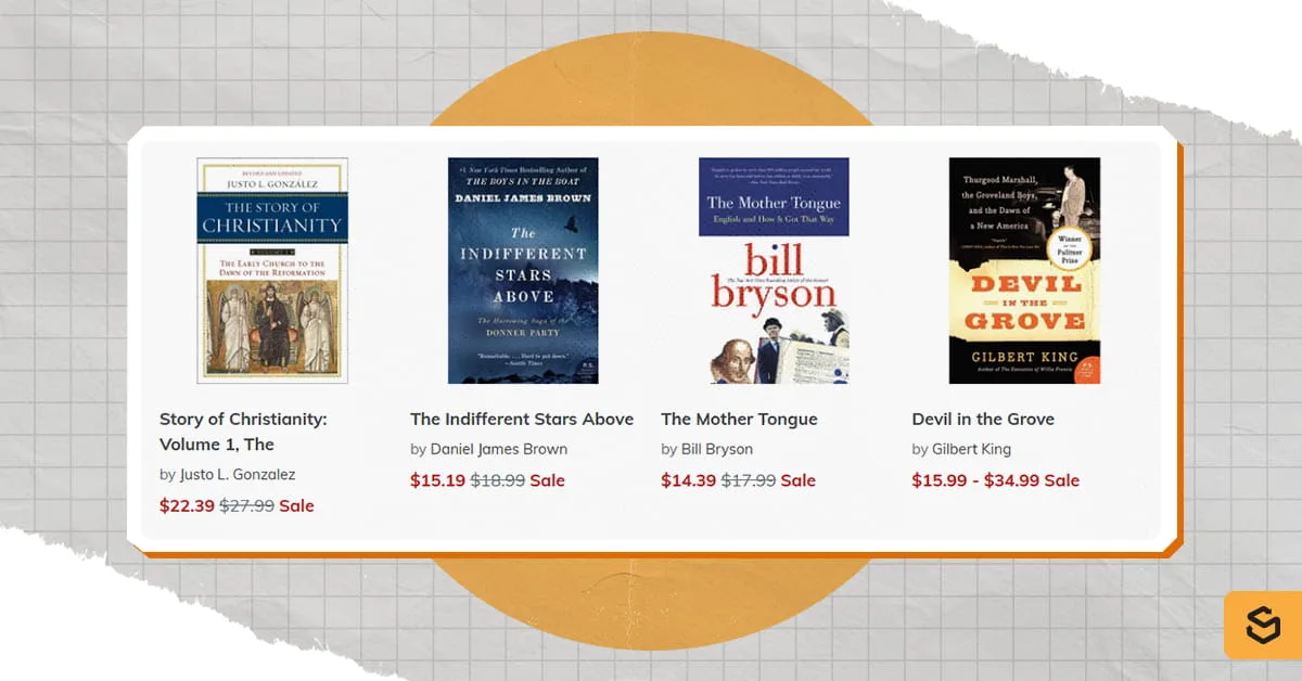 Story of Christianity Volume 1, The Indifferent Stars Above, The Mother Tongue, and Devil in the Grove book covers