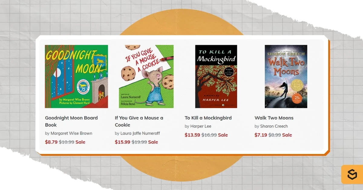 Good Night Moon Board Book, If You Give a Mouse a Cookie, To Kill a Mockingbird, Walk Two Moons book covers