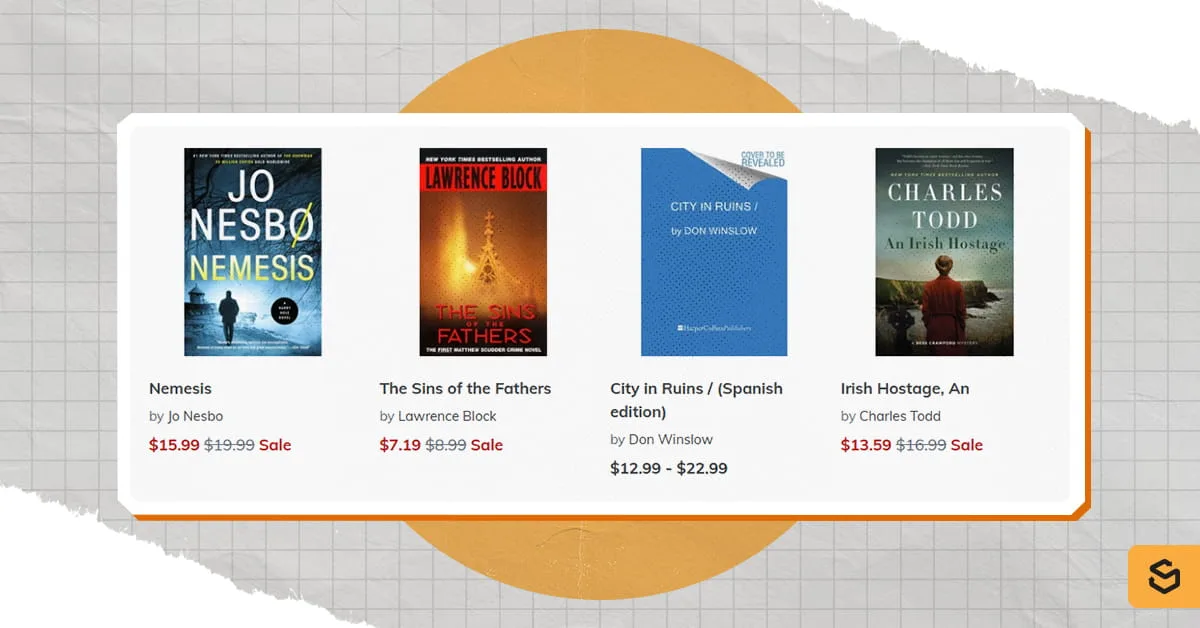 Nemesis, The Sins of the Fathers, City in Ruins (Spanish Edition), and Irish Hostage book covers