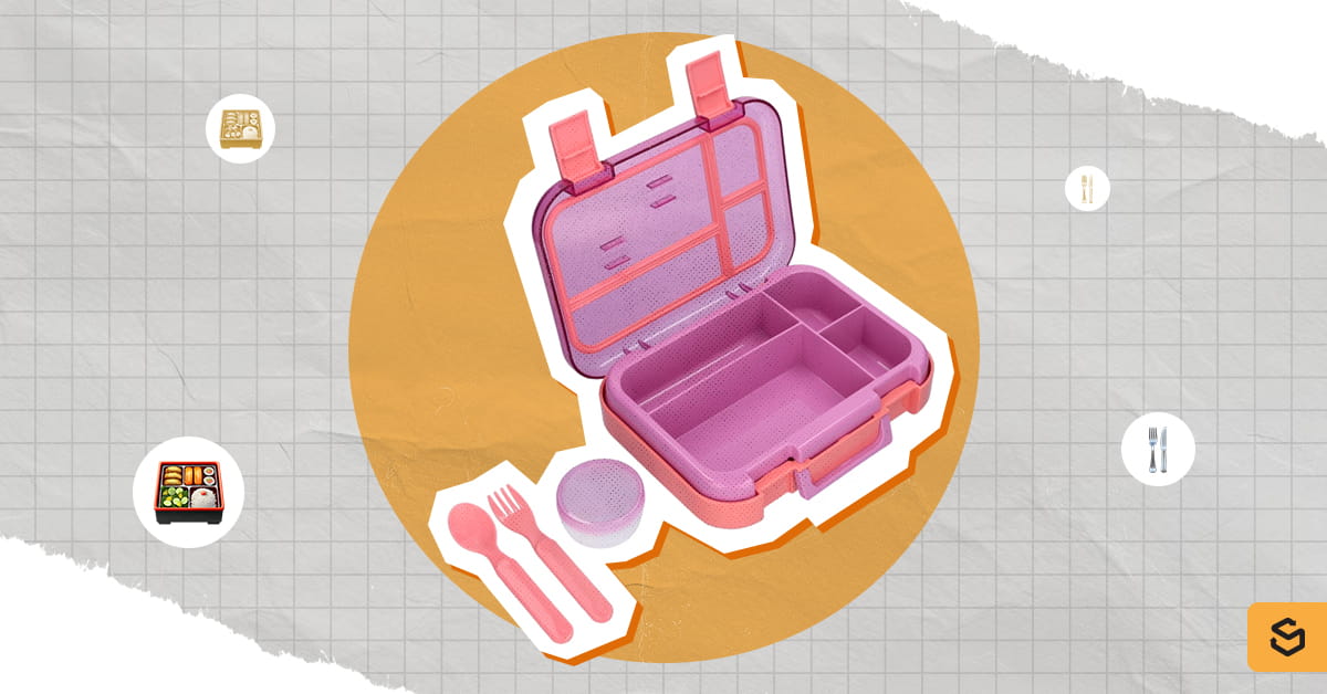 Mainstays Kids 4-Compartment Plastic Bento Lunch Box