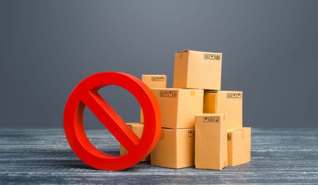 Prohibited items to ship from the US to Canada