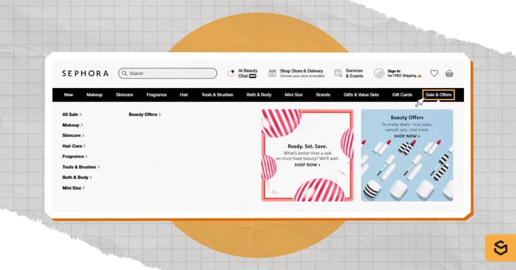An image of Sephora's offers