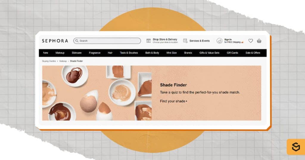 An image of Sephora's shade finder