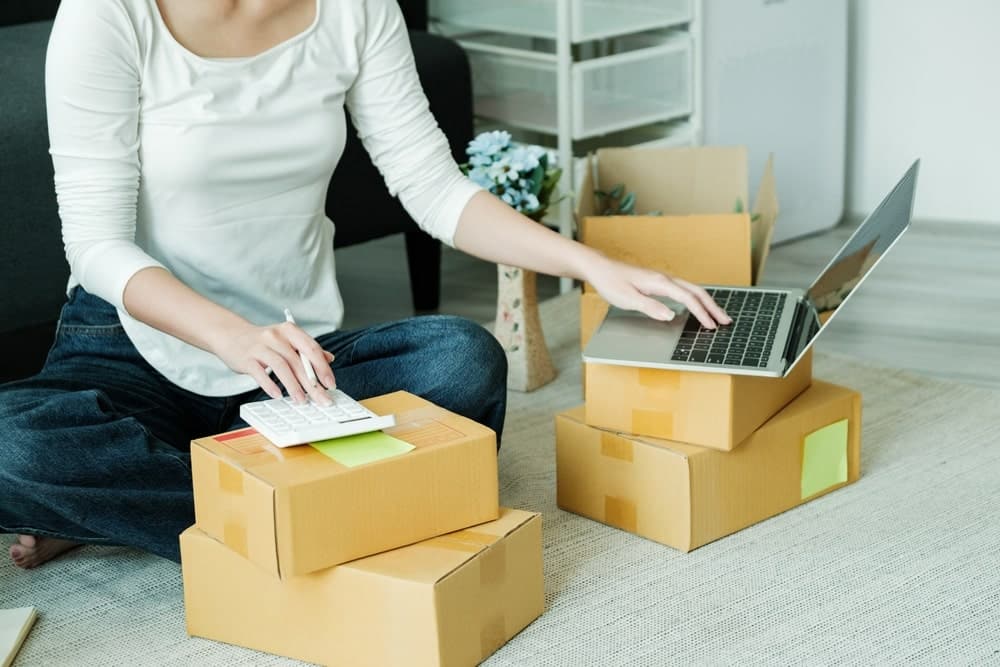 woman shipping packages