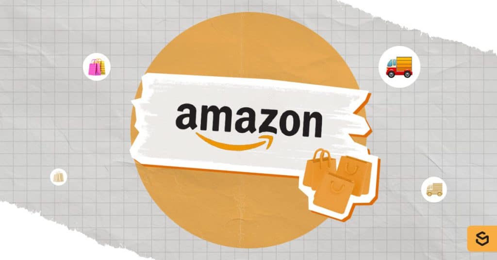 Amazon logo and shopping bags
