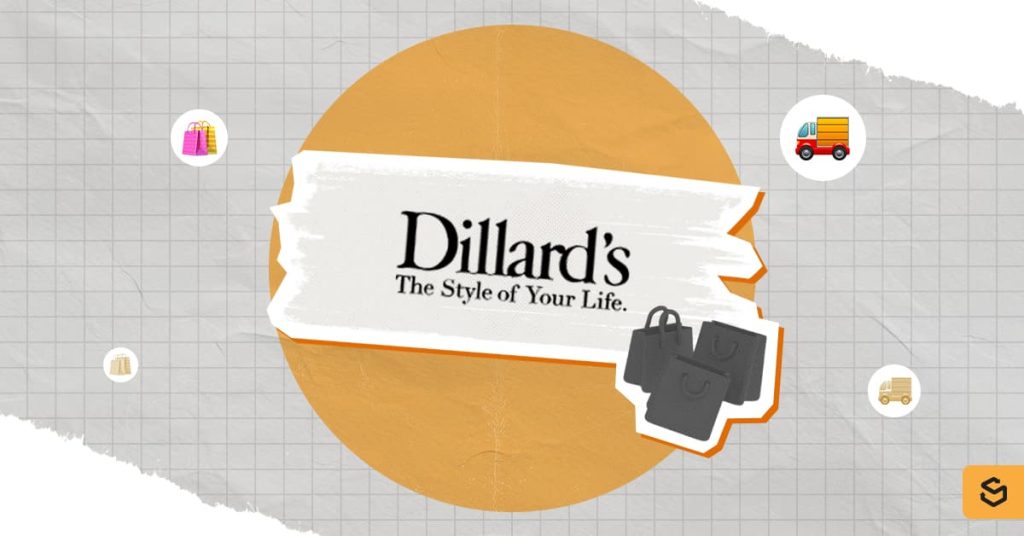 Dillard's logo and shopping bags