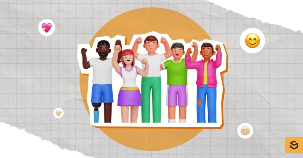 A group of 3D-graphic people