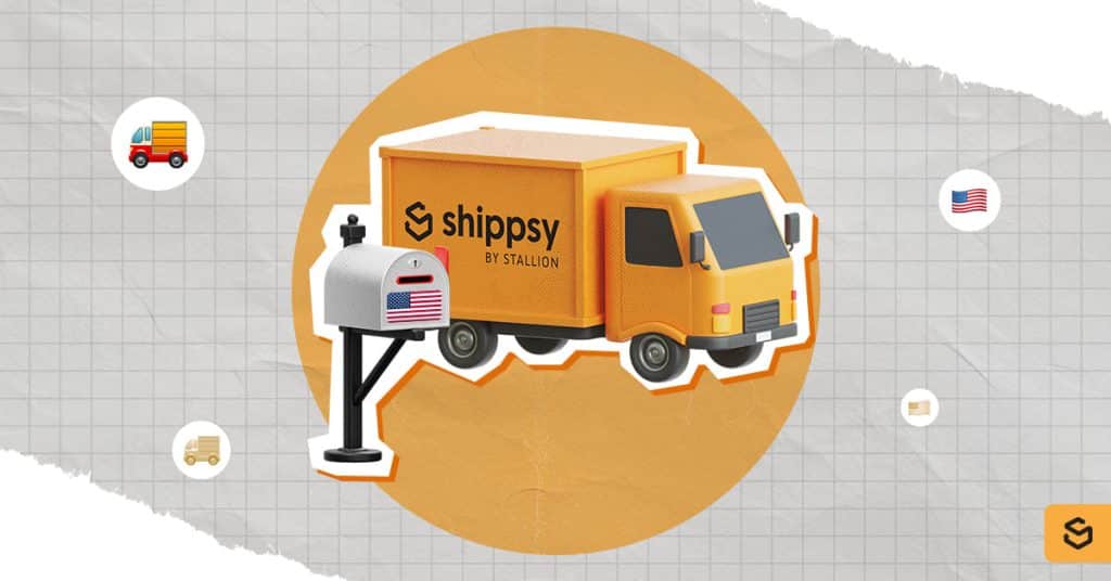 A Shippsy truck and a US mailbox