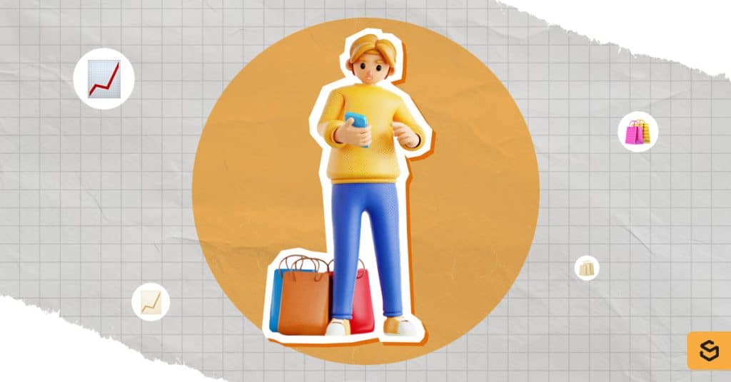 A woman online shopping