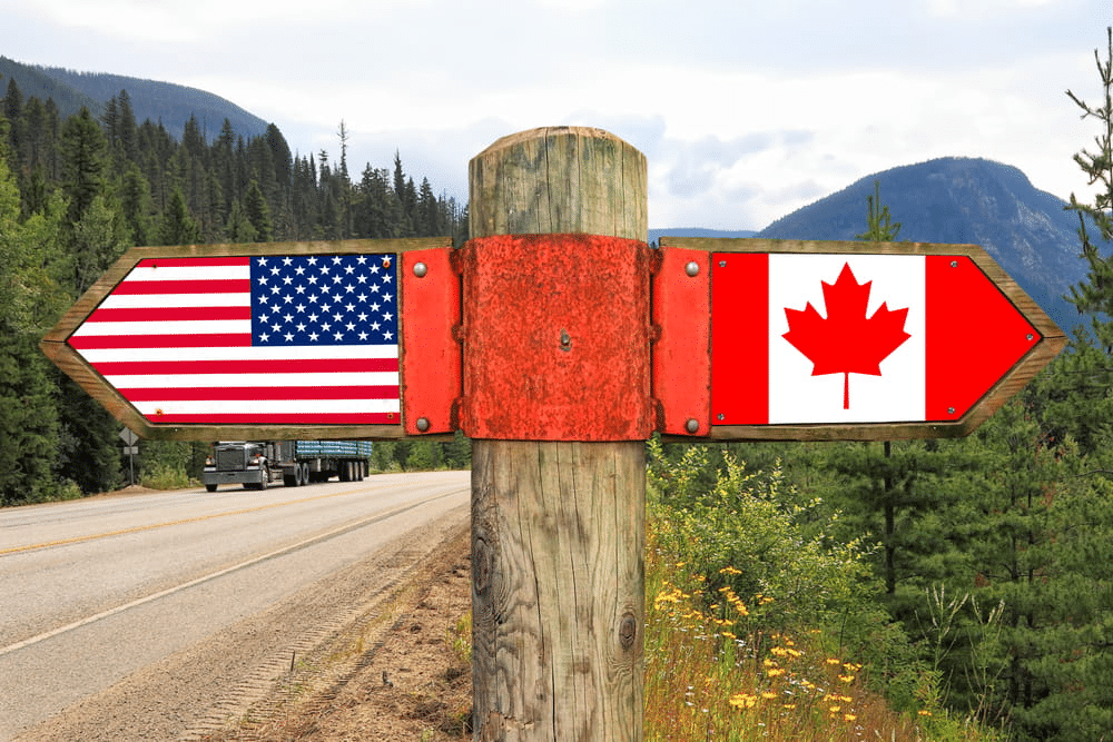 US tand Canada flags