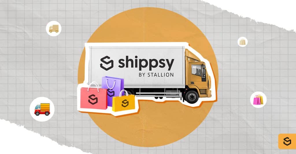 A Shippsy truck and shopping bags