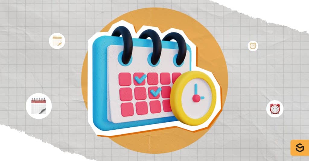 A calendar and clock