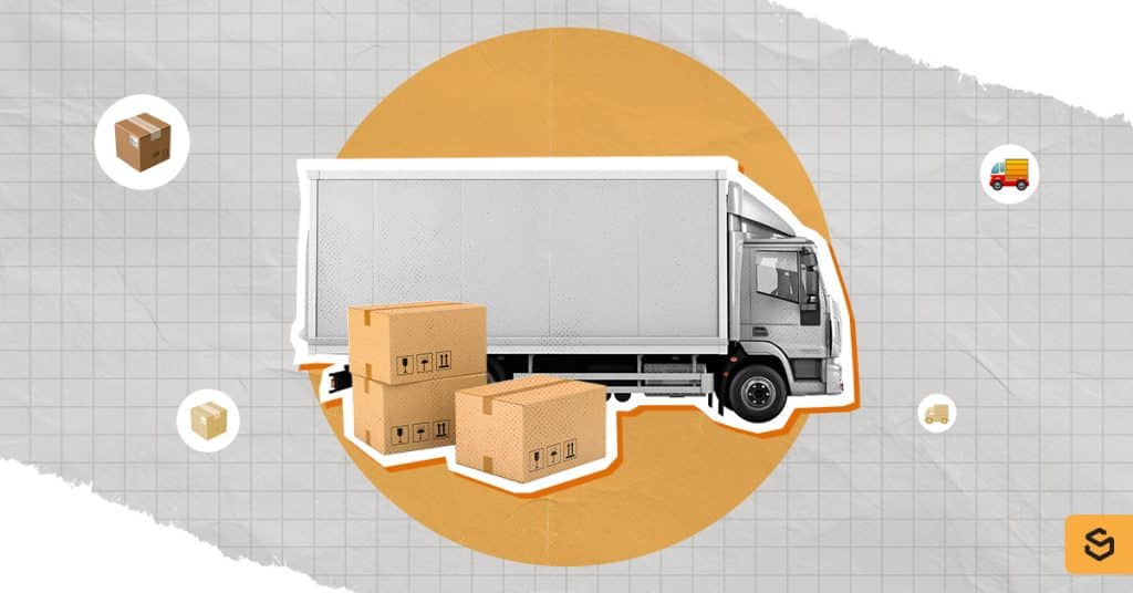 A delivery truck and packages