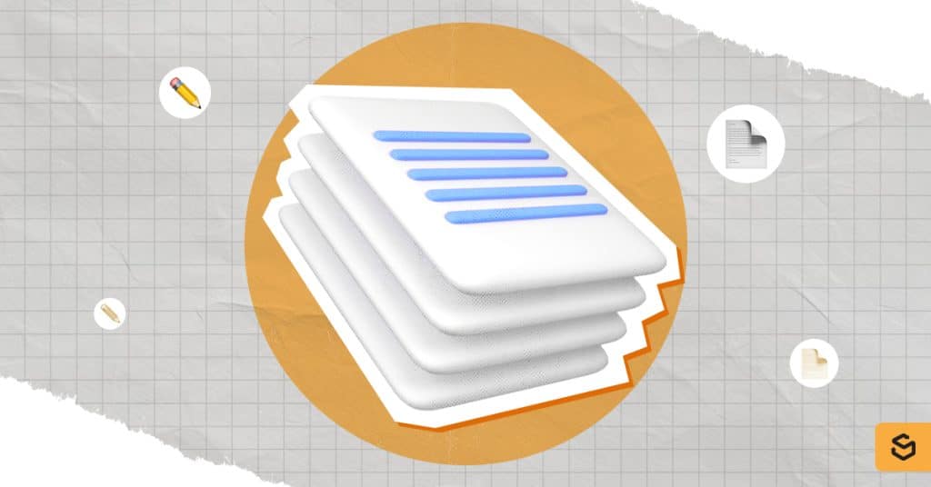 Une pile de papiers.