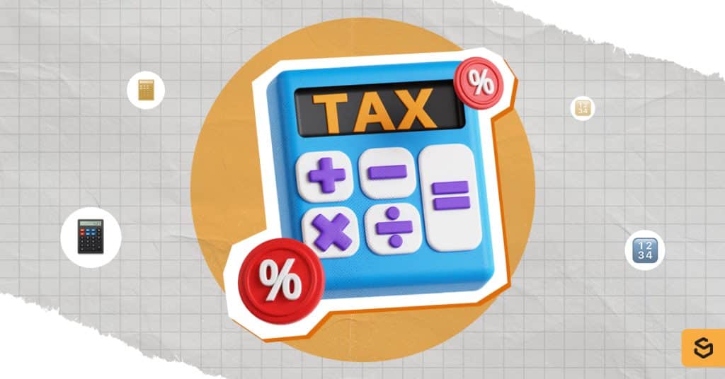 A calculator with TAX written on it