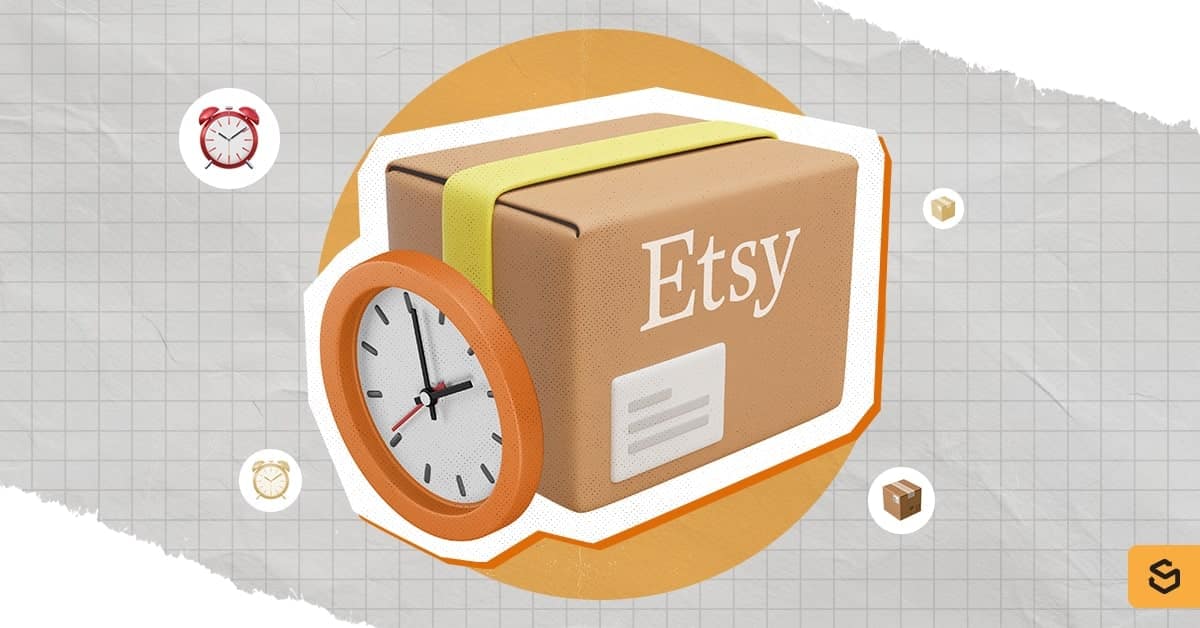 An Etsy box with a clock element on the side