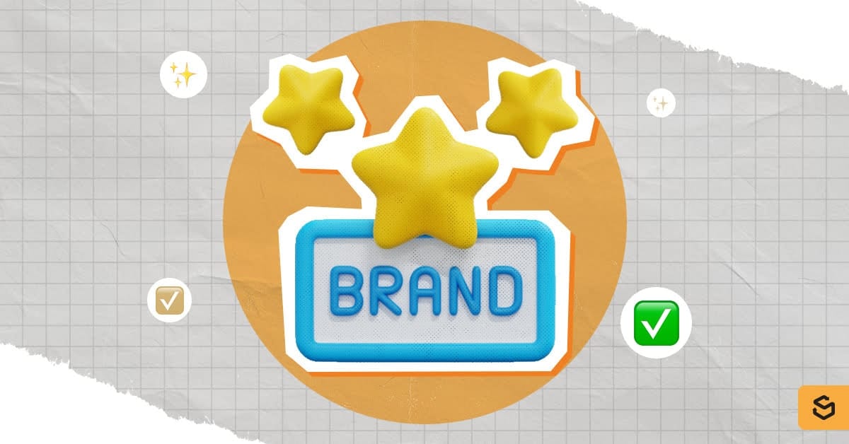 An illustration of a brand label with three stars.