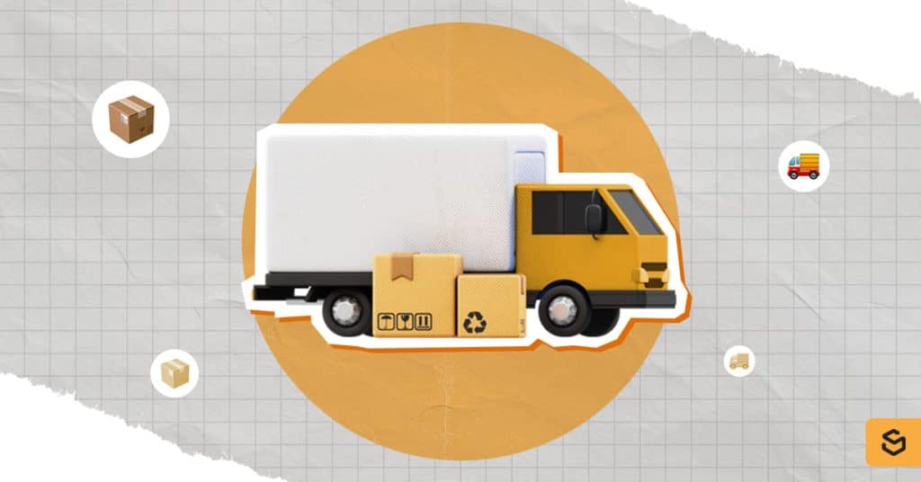 A delivery truck and packages