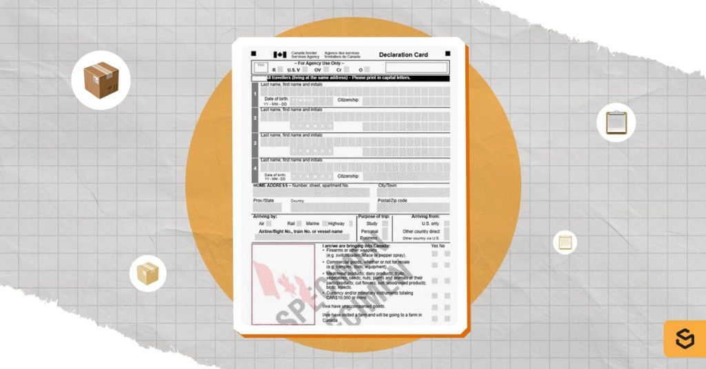 An image of the Canadian declaration form
