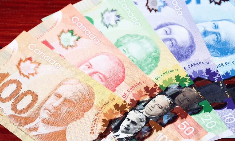 Various Canadian dollars.