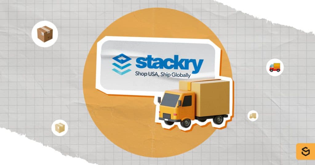 Un camion de livraison et le logo Stackry
