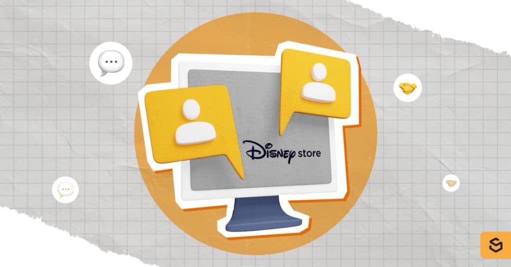 A monitor with the Disney Store logo