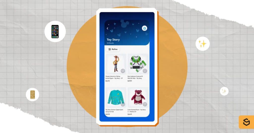 An image of Disney Store's mobile app