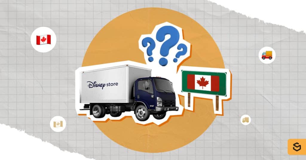 A Disney Store truck and Canada flag