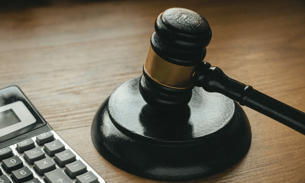 Wooden gavel for trade marks act violation.