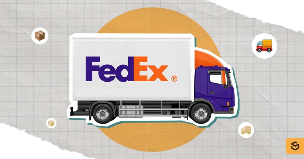 FedEx delivery truck.