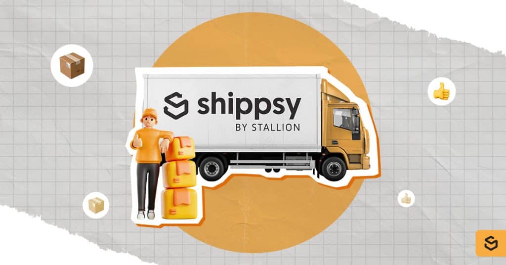 A Shippsy truck and a deliveryman with packages