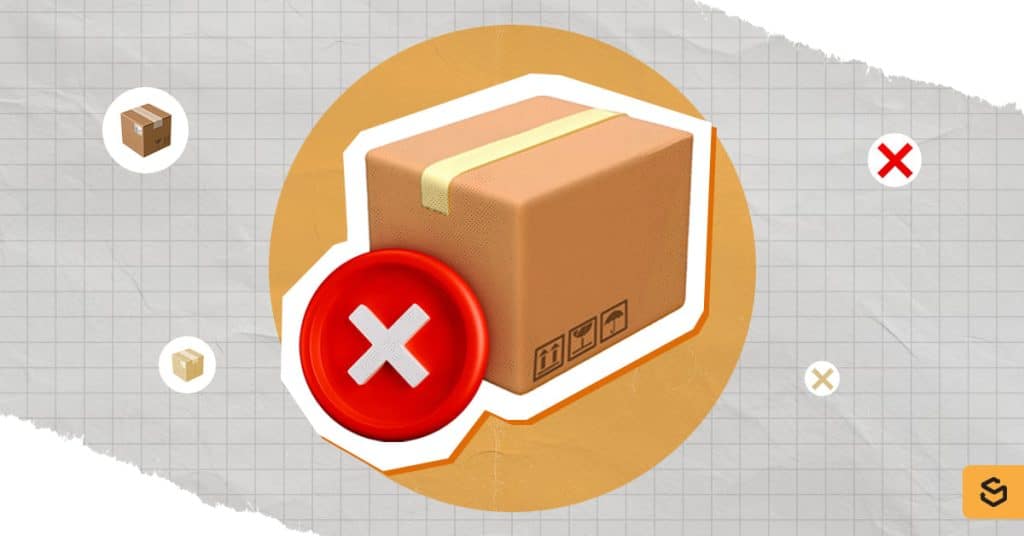 An X beside a package