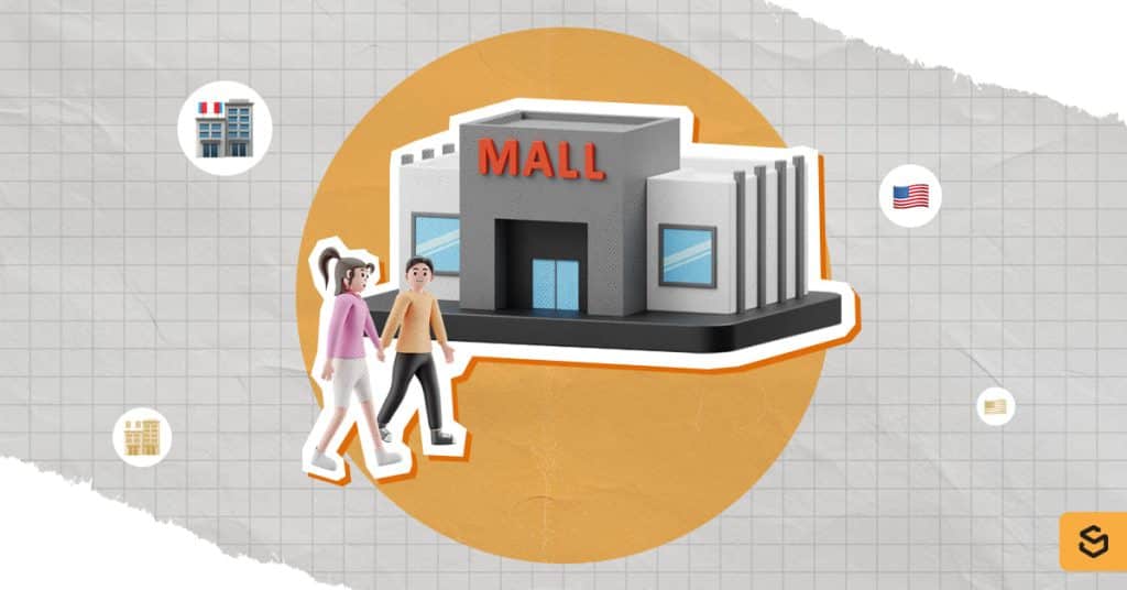 A couple heading towards a mall