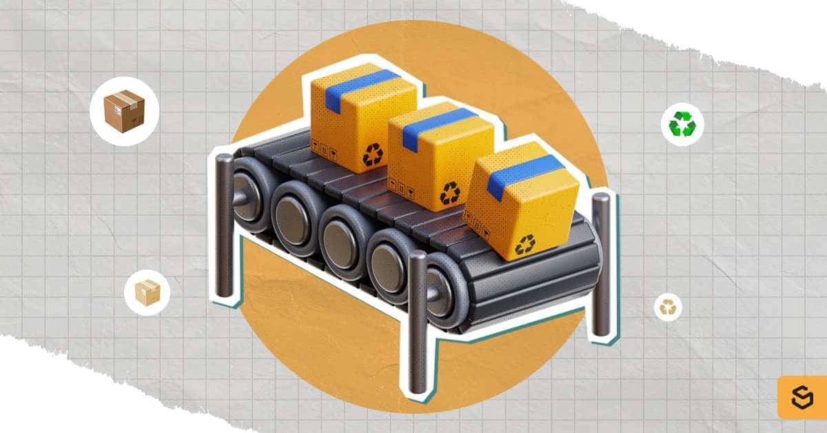 Packages on a conveyor.
