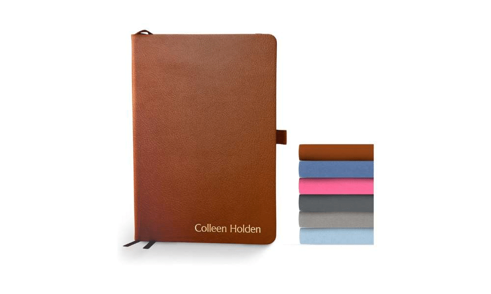 Personalized leather journal.