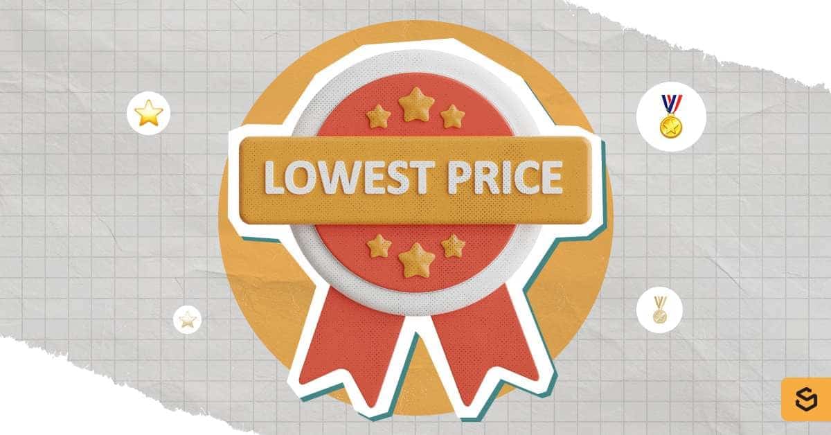 Recognition ribbon for "Lowest Price."