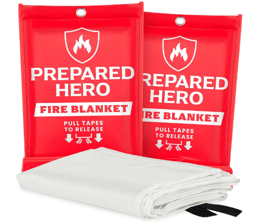 Two Prepared Hero Fire Blankets