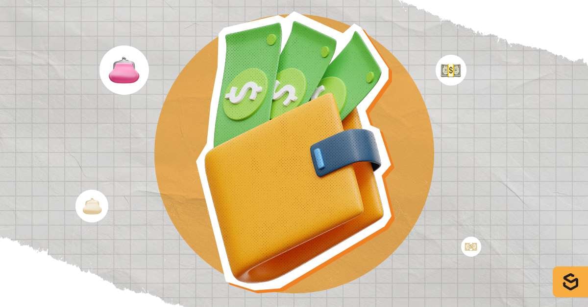 Cash in a wallet.
