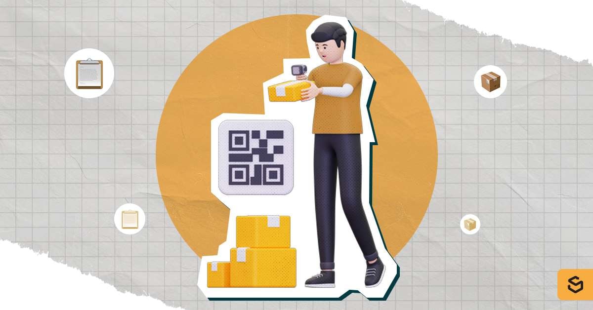 A man scanning a package's tracking number.