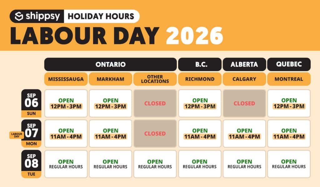 Shippsy Labour Day Holiday Hours 2026