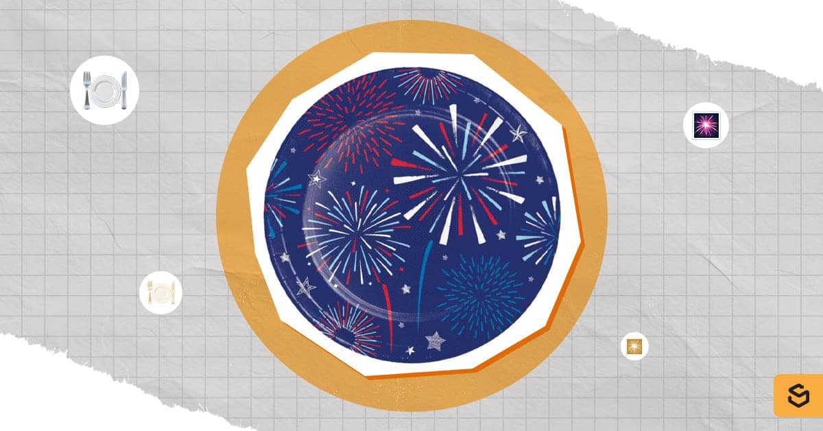 A Creative Converting patriotic paper plate
