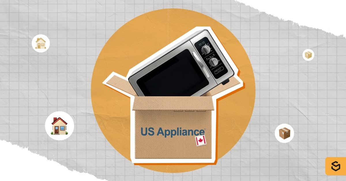 A microwave in the US Appliance box