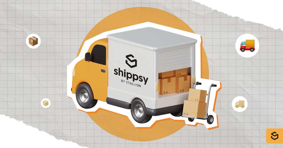 A Shippsy delivery truck with packages outside