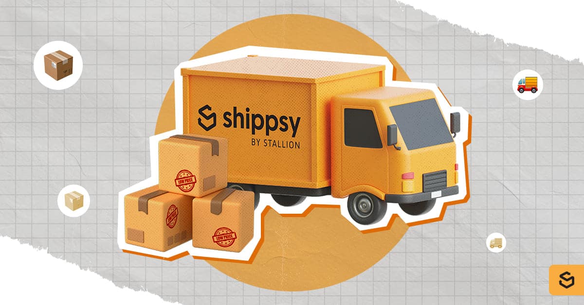 A Shippsy truck with boxes outside