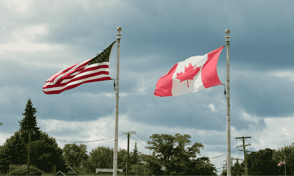 Canada and US map.