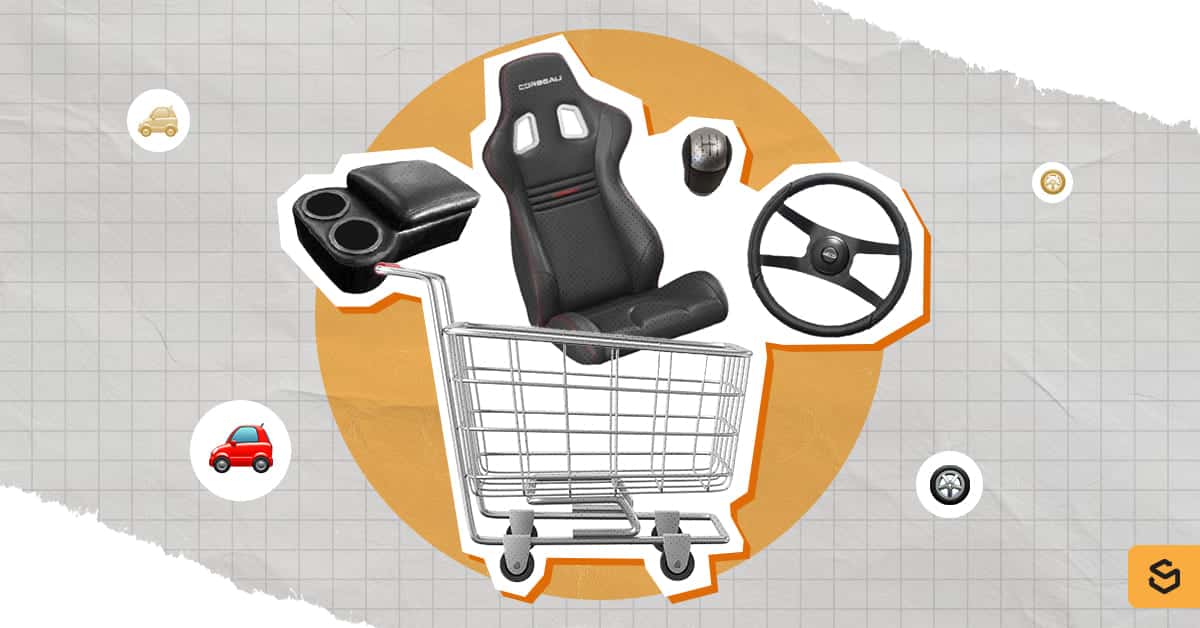 CJ Pony Parts products above a shopping cart