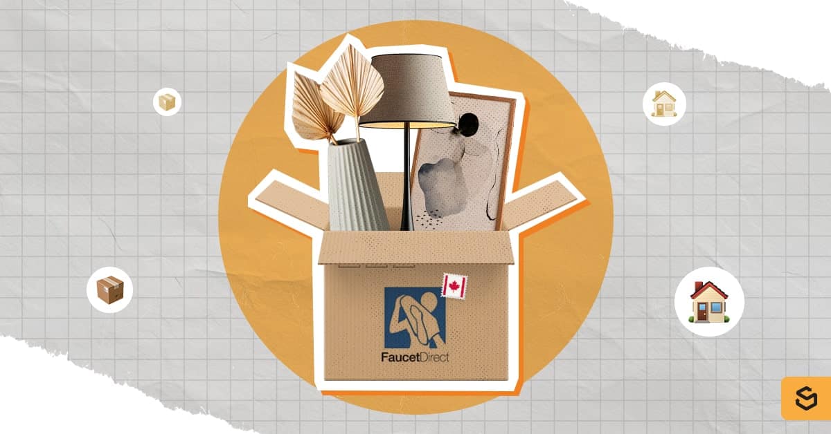 Lights and accessories inside the box with Faucet Direct US's logo