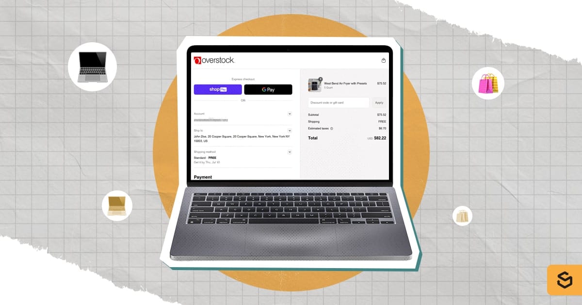 Overstock's checkout page