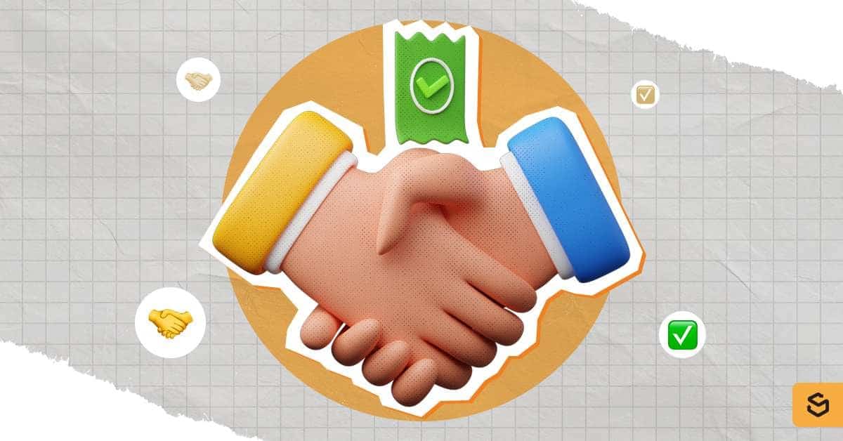 Two hands for a handshake.