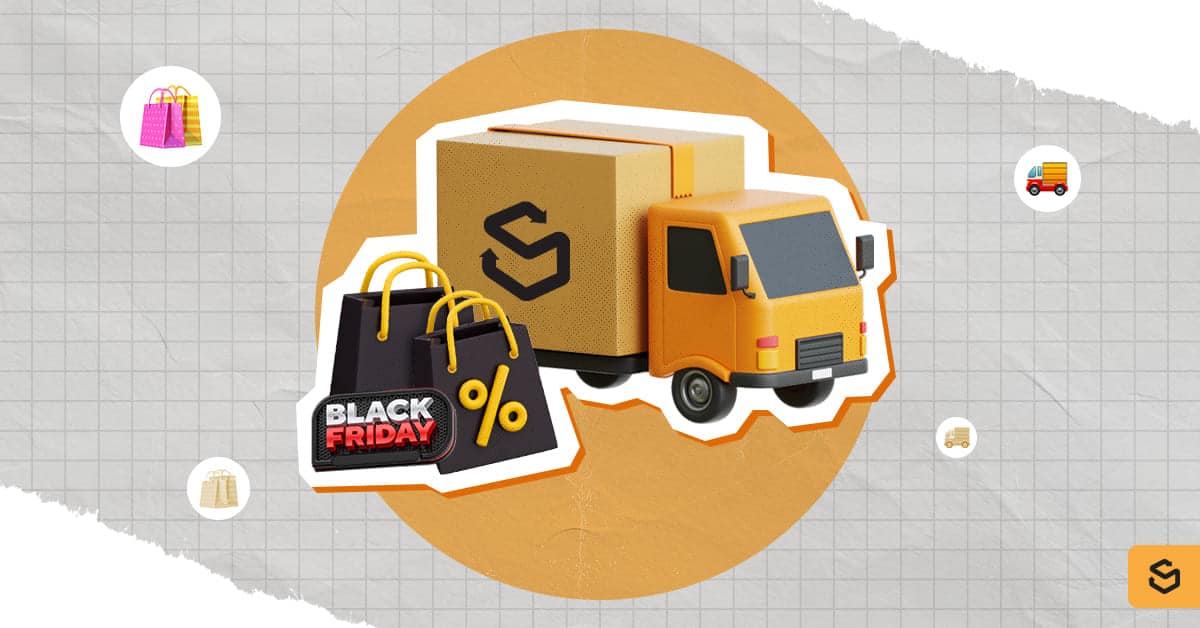 Des sacs de courses du Black Friday et un camion Shippsy